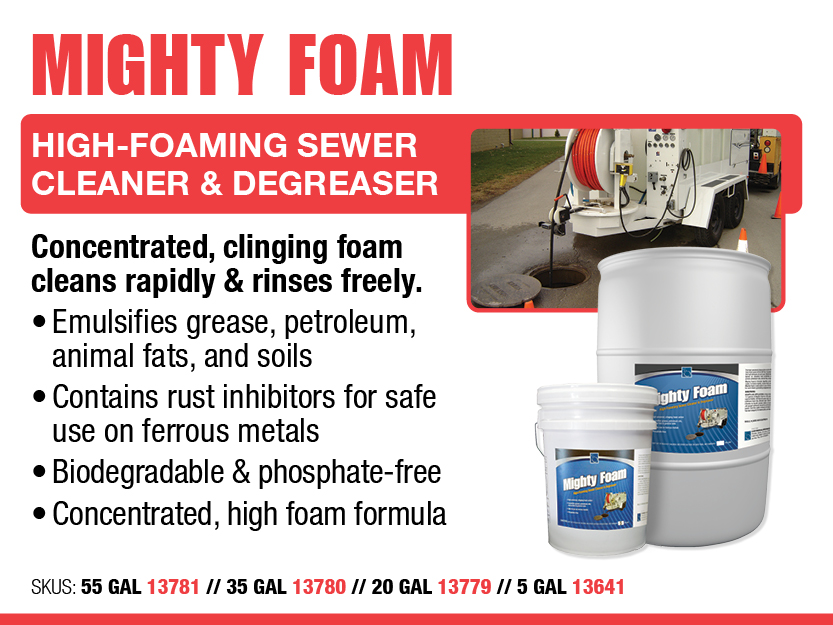 Mighty Foam - High-Foaming Sewer Cleaning & Degreaser - Industrial Degreasing - Top Rated Industrial Degreasers